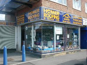 Homer Roofing's shop in Cheam
